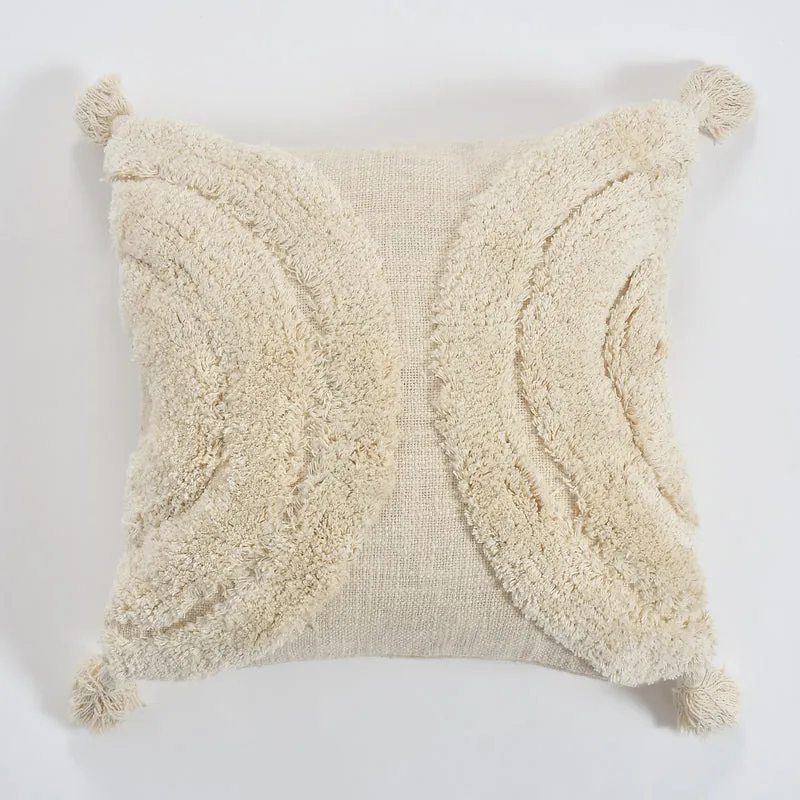 Aquila Tufted Cushion Cover (Off White) - Set Of Two media 4