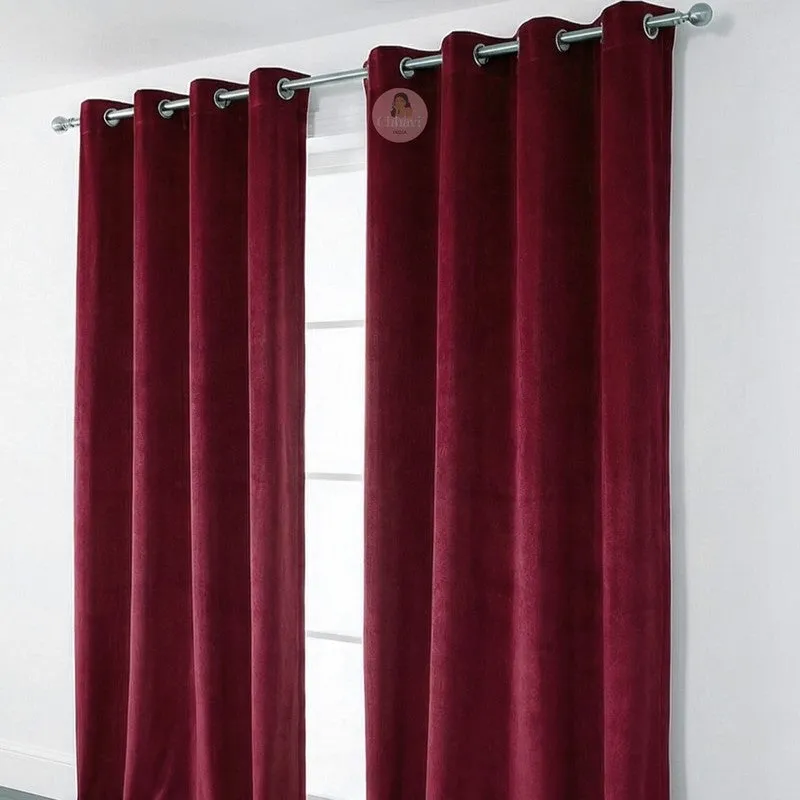 Pure Edge Blackout Curtains (Maroon) - Set of Two media 4