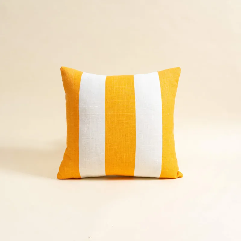 Belen Hand Printed Square Cushion Cover - Orange media 3