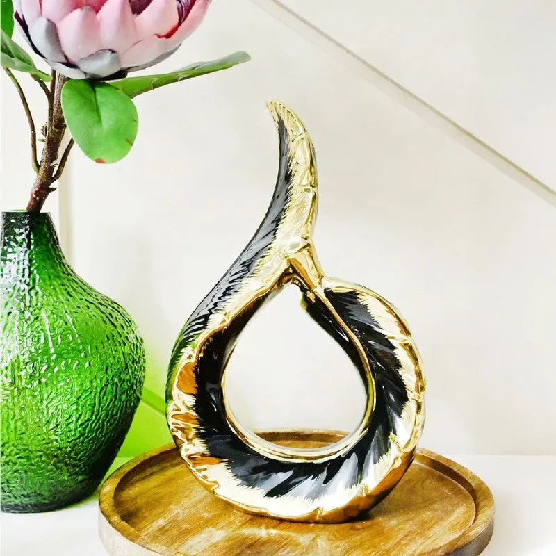 Zynera Emerald Curve Decorative Showpiece - Black media 1