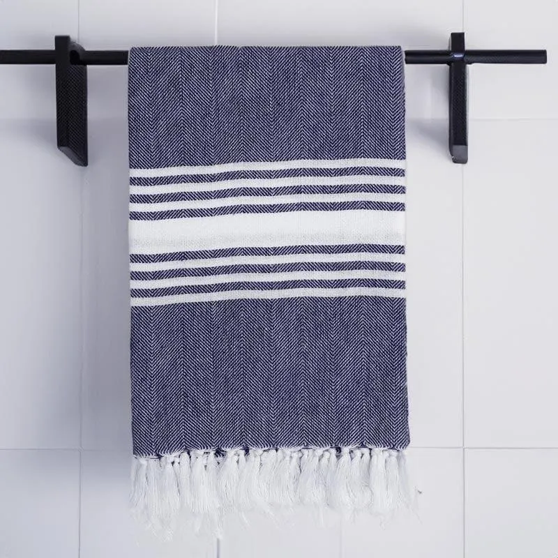 Striped Bliss Bath Towel - Blue media 1