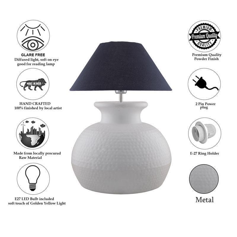 Gleam Quest Ceramic Table Lamp - Black,White media 6
