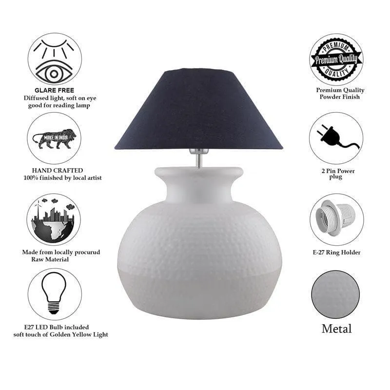Gleam Quest Ceramic Table Lamp - Black,White media 6