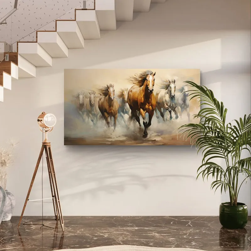 Running Stallions Canvas Wall Painting media 4