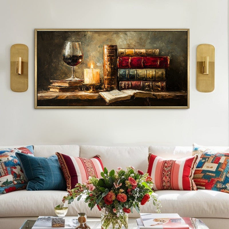 Aged Pages Canvas Wall Painting With Frame