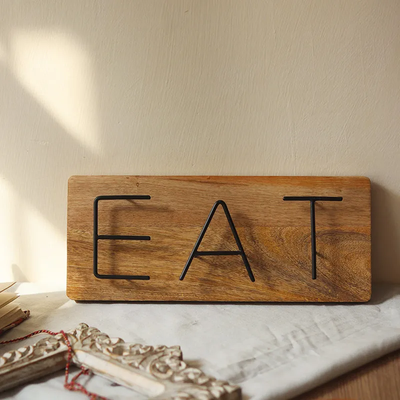 "Eat" Wood Showpiece media 1