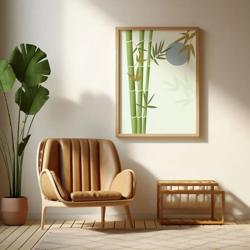 Ethereal Bamboo Botanical Archival Paper Wall Art - Natural Brown Frame media 4