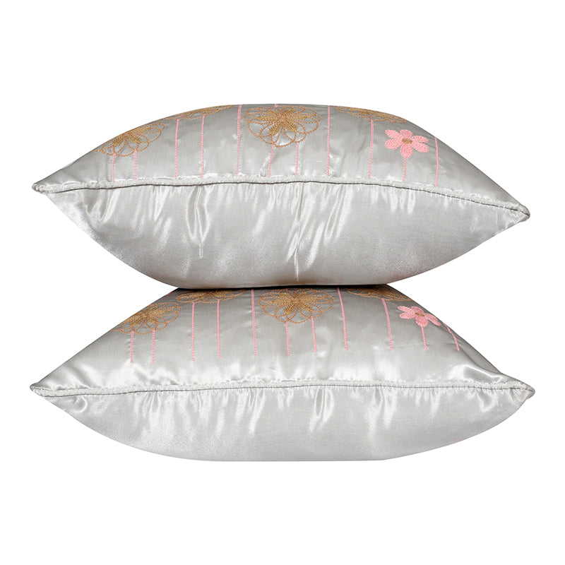 Steel Magnolias Embroidered Cushion Cover - Set Of Two media 5
