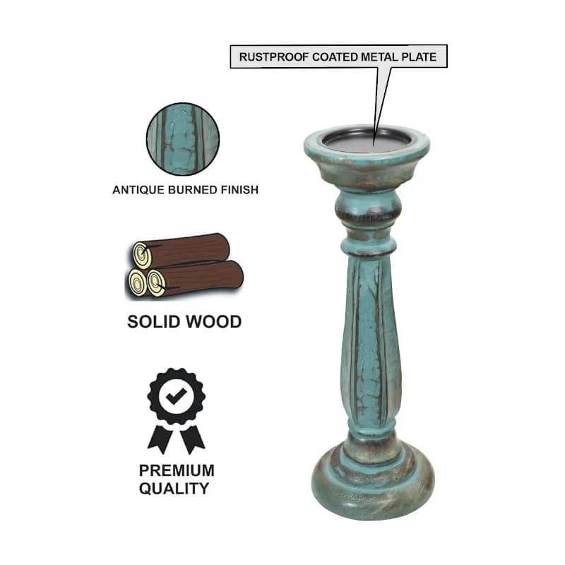 Oceane Wooden Candle Stand - Short media 4