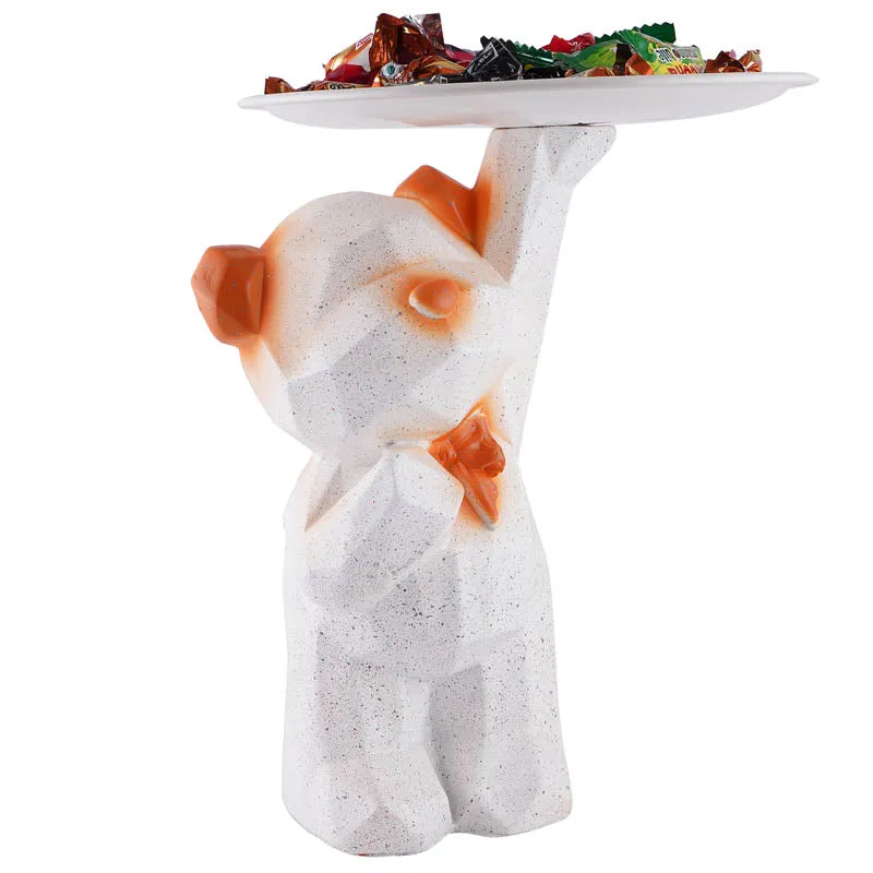 Teddy's Treat Painted Polyresin Show Piece - White media 4