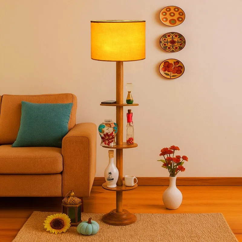LumiCrate Tower Wooden Floor Lamp - Yellow media 4