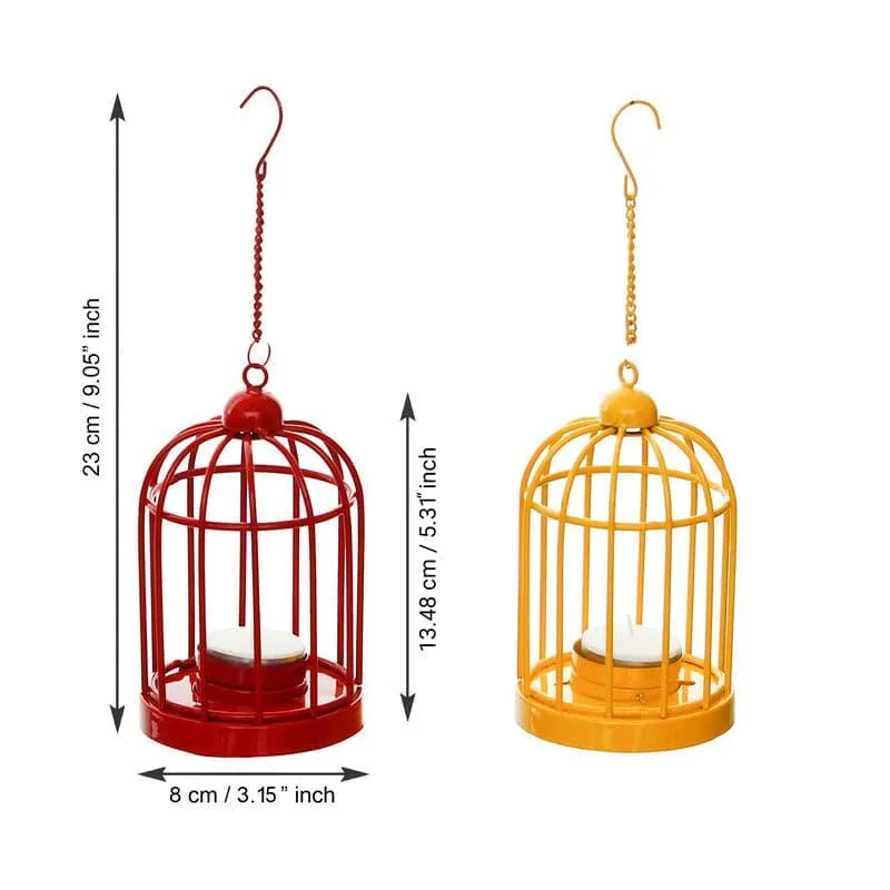 Bird Home Tealight Candle Holder (Red & Yellow) - Set Of Two media 4