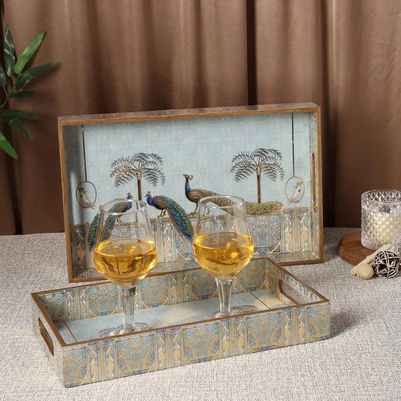 Chitramayi Wood Serving Tray (Large & Medium) - Set Of Two media 3