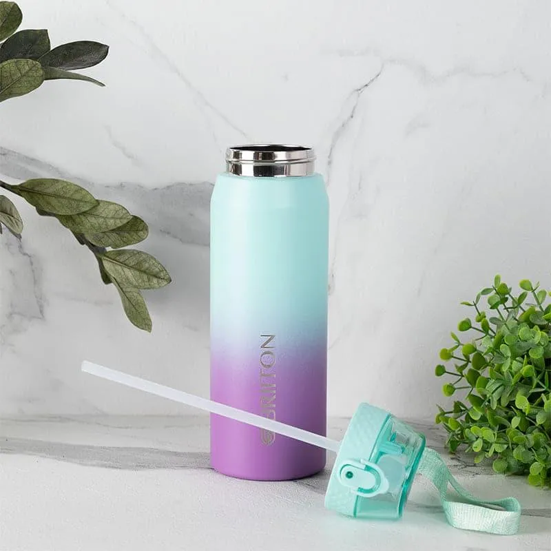 Quench Calm Hot & Cold Thermos Water Bottle (Purple & Light Blue) - 750 mL - 3