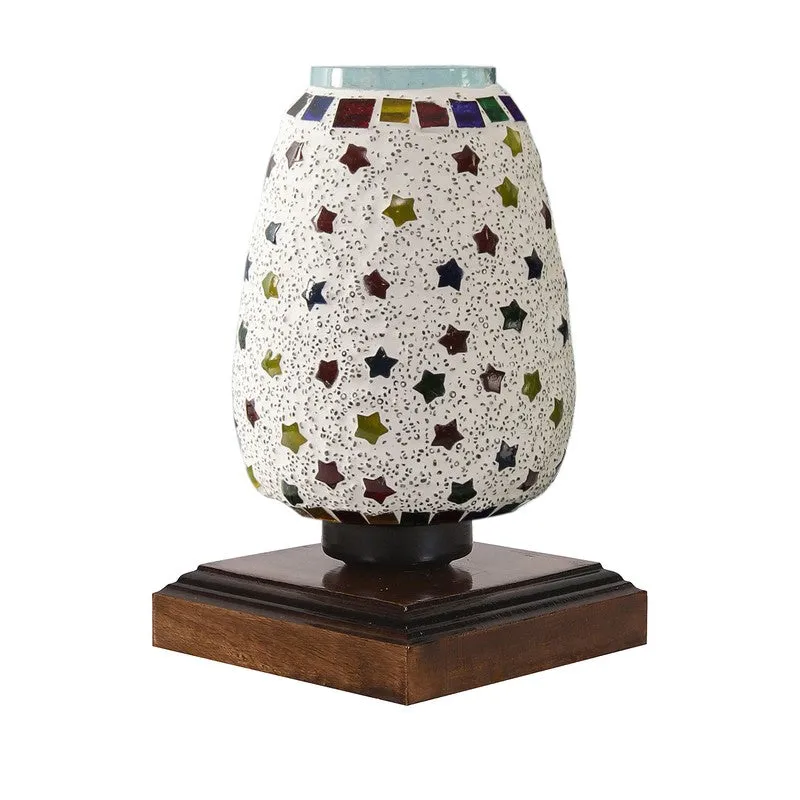 Novira Glass Table Lamp With Wooden Base - Multicolor media 5