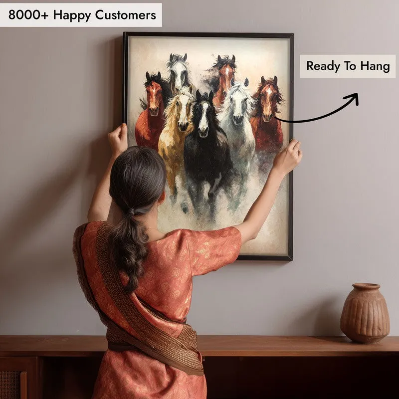 Unbridled Force Horse Wall Painting With Black Frame media 8