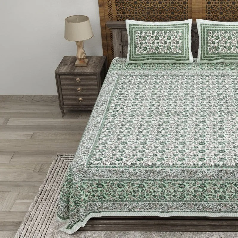 Crafton Cotton Bedsheet (Green) - 240 TC media 3
