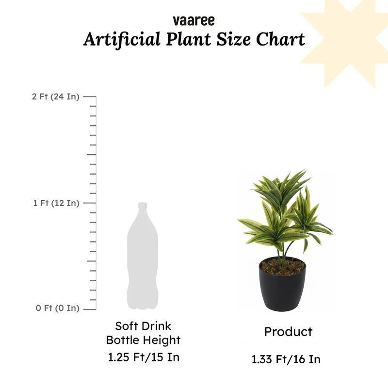 Faux Lush Dracaena Reflexa Plant With Black Plastic Pot (Light Green) - 1.3 Feet media 6