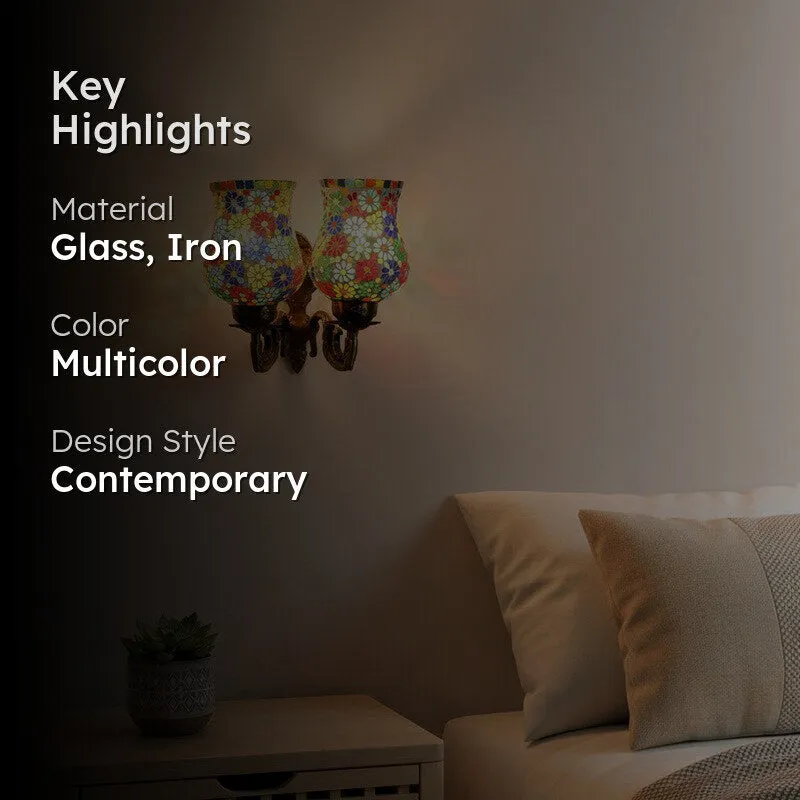 Floral Glow Iron Wall Lamp media 2
