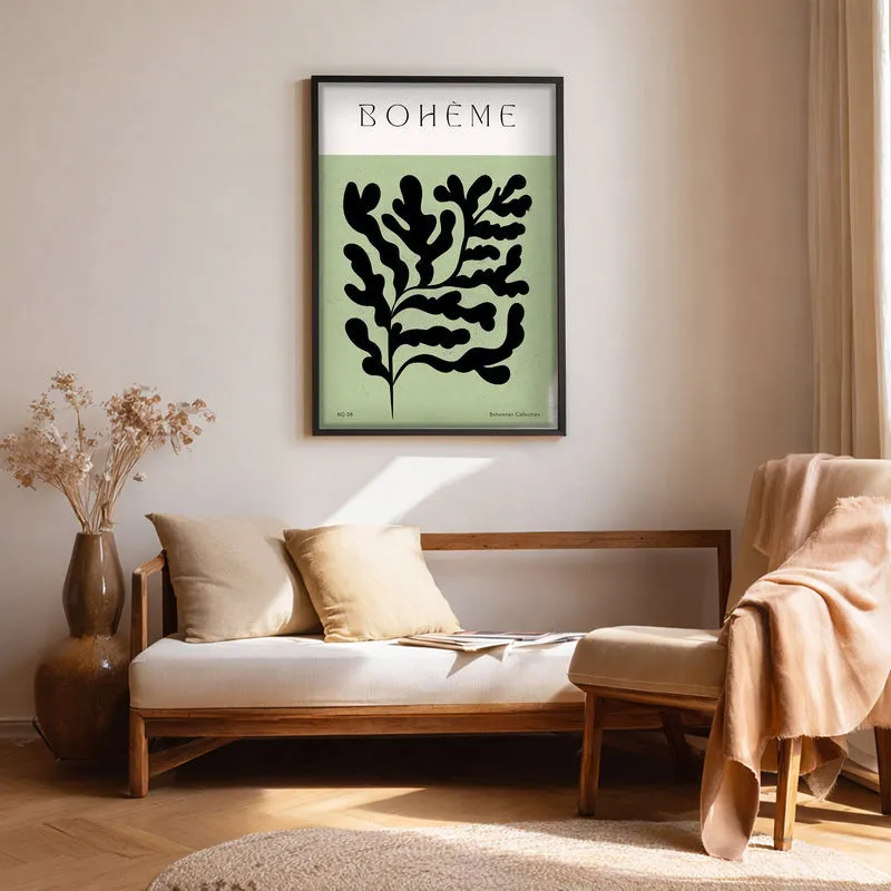 Verdant Muse Canvas Wall Painting With Black Frame media 1