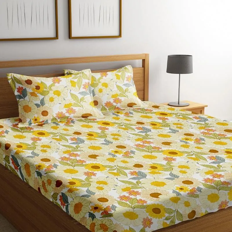 Sunshine Hue Microfiber Bedsheet Old - 130 GSM media 1