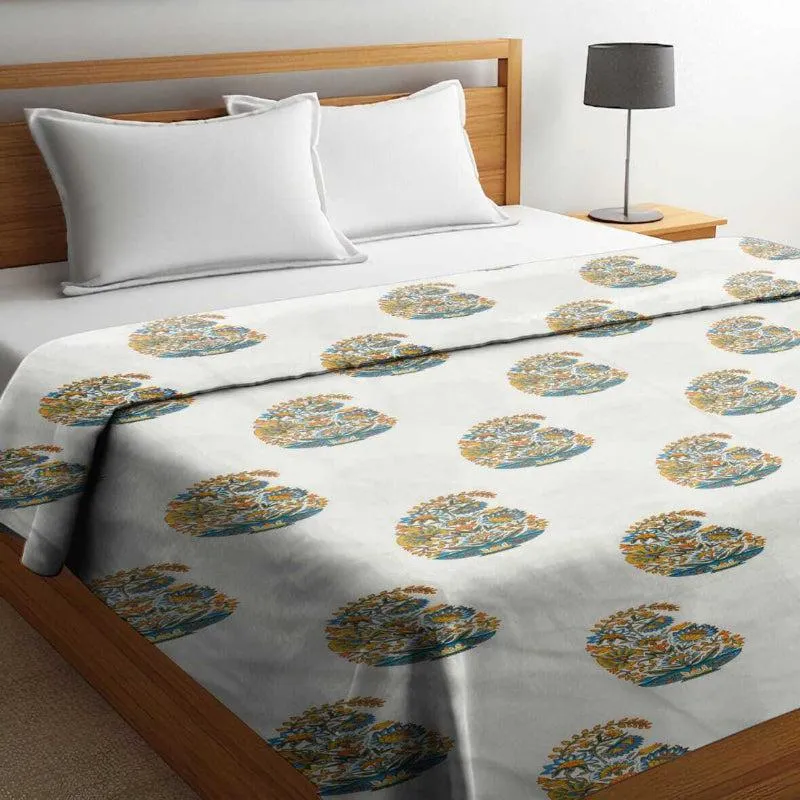 Dishti Ethnic Reversible Cotton Dohar (Yellow & White) - 180 GSM media 3