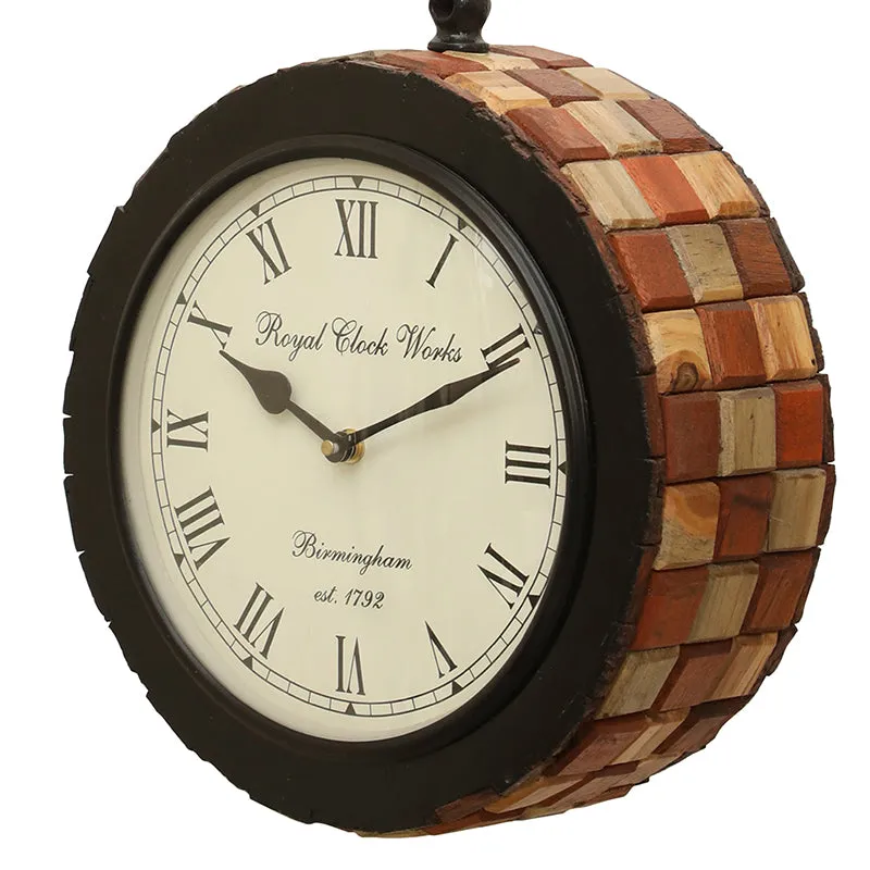 Hickory Hour Wood Analog Wall Clock - 3