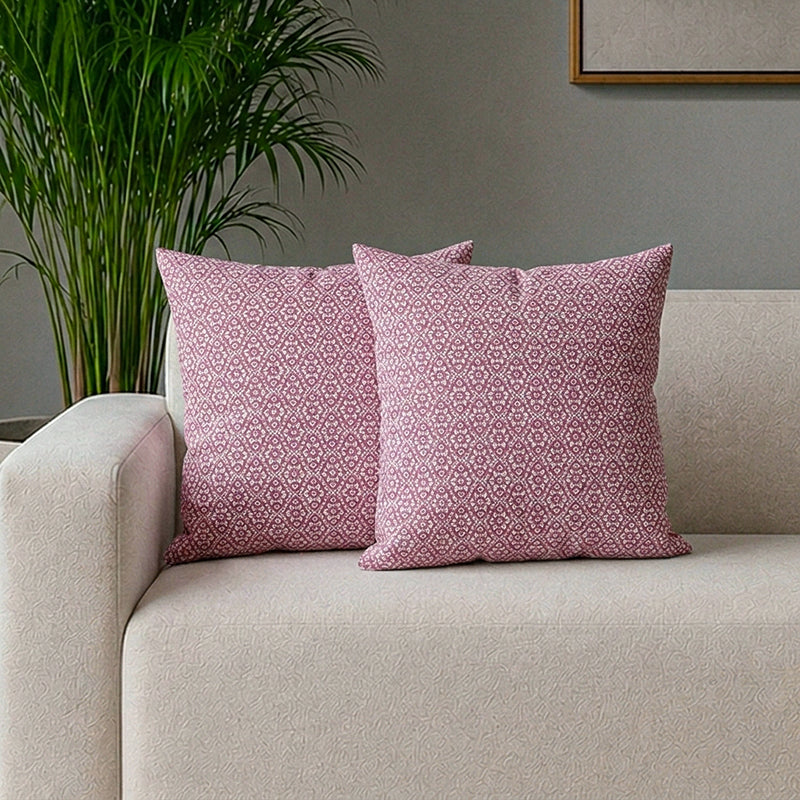 Jharokha Motif Cushion Cover - Set Of Two - 16 x 16 Inches