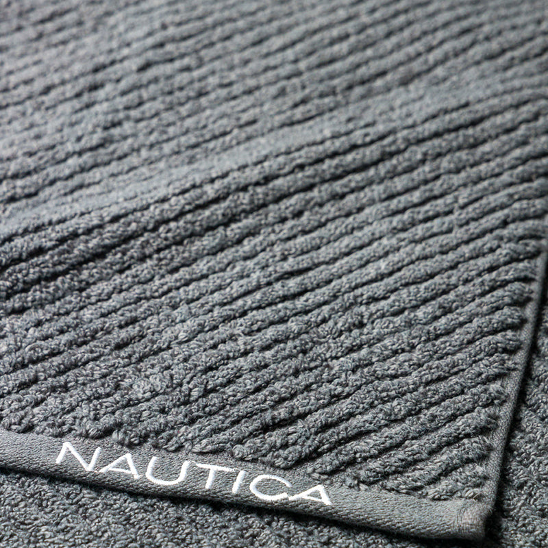 Nautica Riviera Soft Cotton Hand & Face Towel (Light Blue & Dark Grey) - Set Of Four media 6