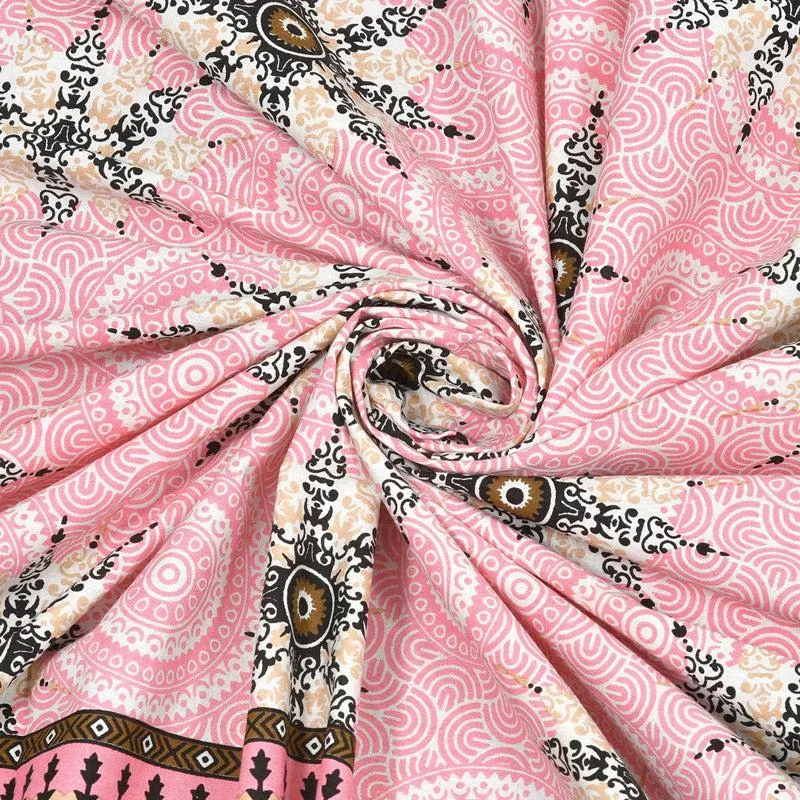 Taara Ethnic Printed Cotton Bedsheet (Pink) - 160 TC media 5