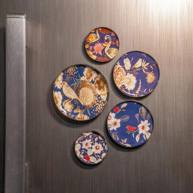 Abstract Art Round Metal Fridge Magnet - Set Of Five media 5