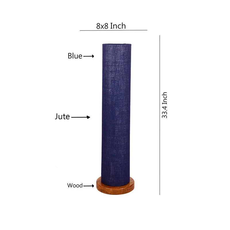 Agia Wooden Tower Floor Lamp With Jute Shade - Blue media 5