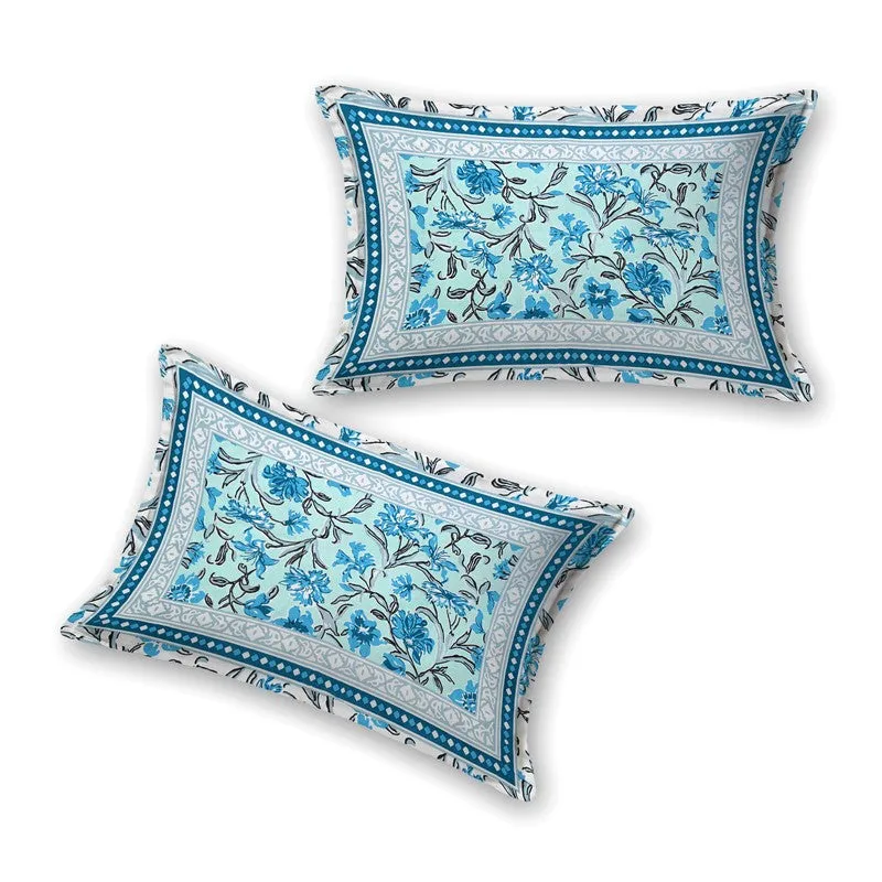 Linexa Floral Cotton Bedsheet (Blue) - 240 TC media 6