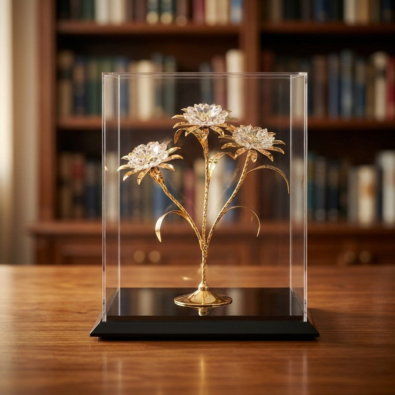 TriDaisy Elegance 24K Gold Plated Mild Steel Showpiece