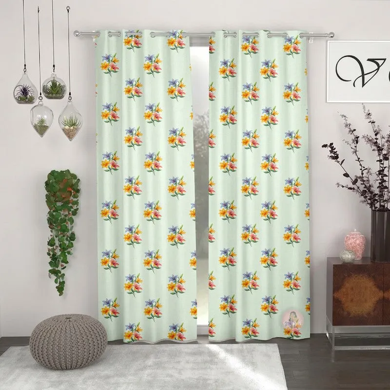 Garden Floral Aura Curtains - Set of Two media 1