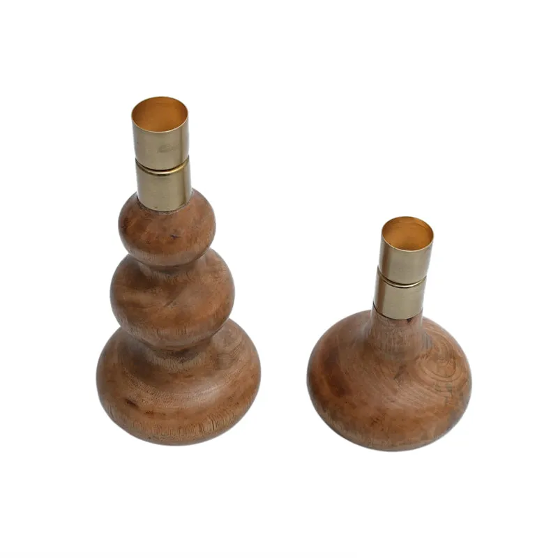 Narelle Mango Wood Candle Holder - Set Of Two media 4