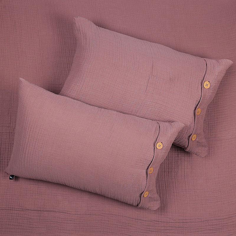 Nautica Champagne Whisper Solid Cotton Bedsheet (Dusty Pink) - 350 TC media 5