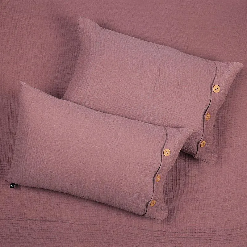 Nautica Champagne Whisper Solid Cotton Bedsheet (Dusty Pink) - 350 TC media 5