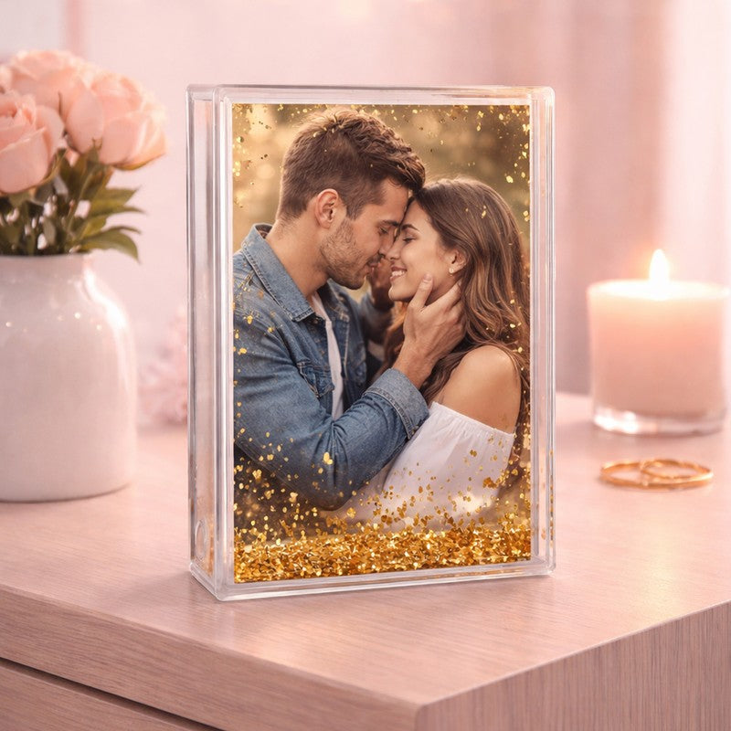 Sweetheart Memory Glitter Acrylic Photo Frame - Gold media 3