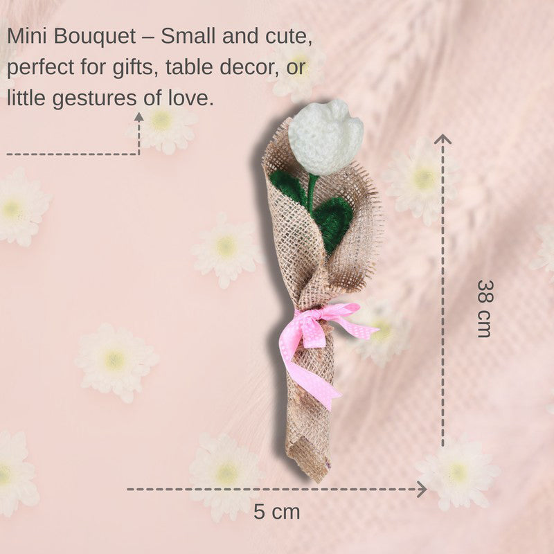 Crochet Handmade Tulip Bouquet - White media 9