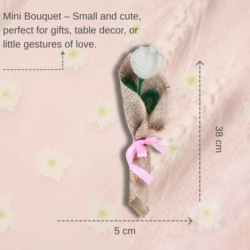 Crochet Handmade Tulip Bouquet - White media 9