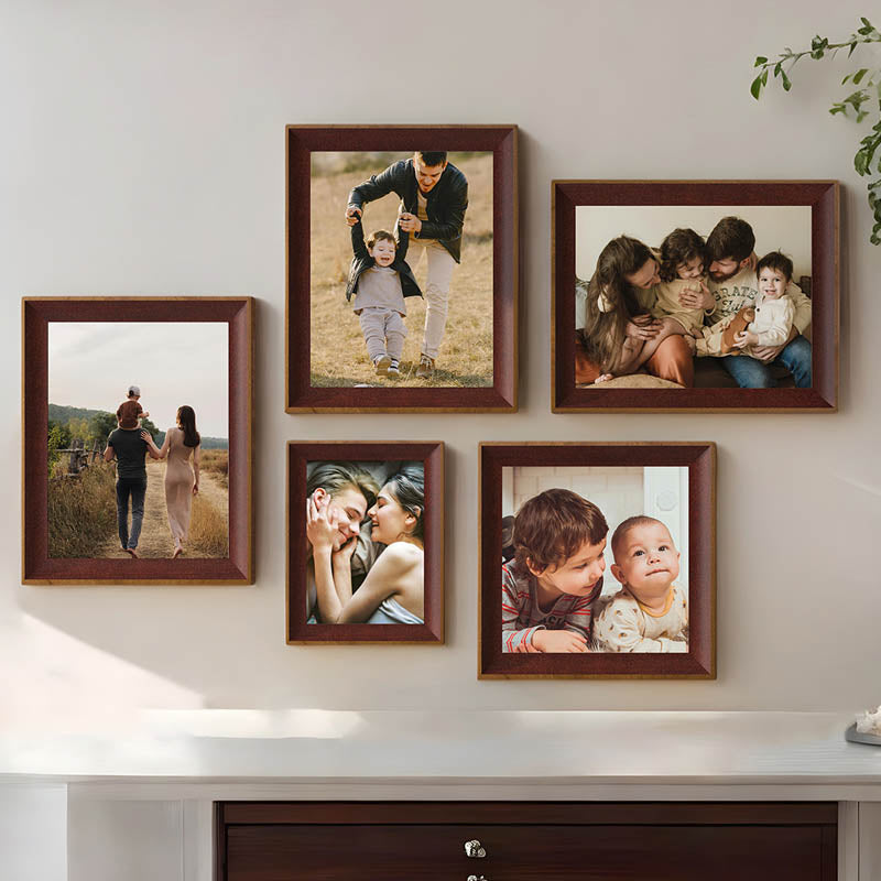 Memories Acrylic Wooden Photo Frames (Brown) - Set Of Five media 4