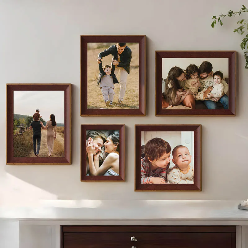 Memories Acrylic Wooden Photo Frames (Brown) - Set Of Five media 4