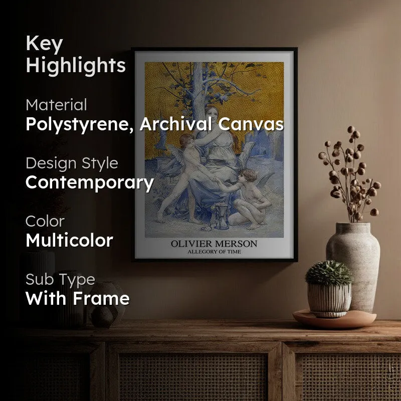Allegory Of Time Olivier Merson Archival Canvas Wall Painting - Black Frame media 2