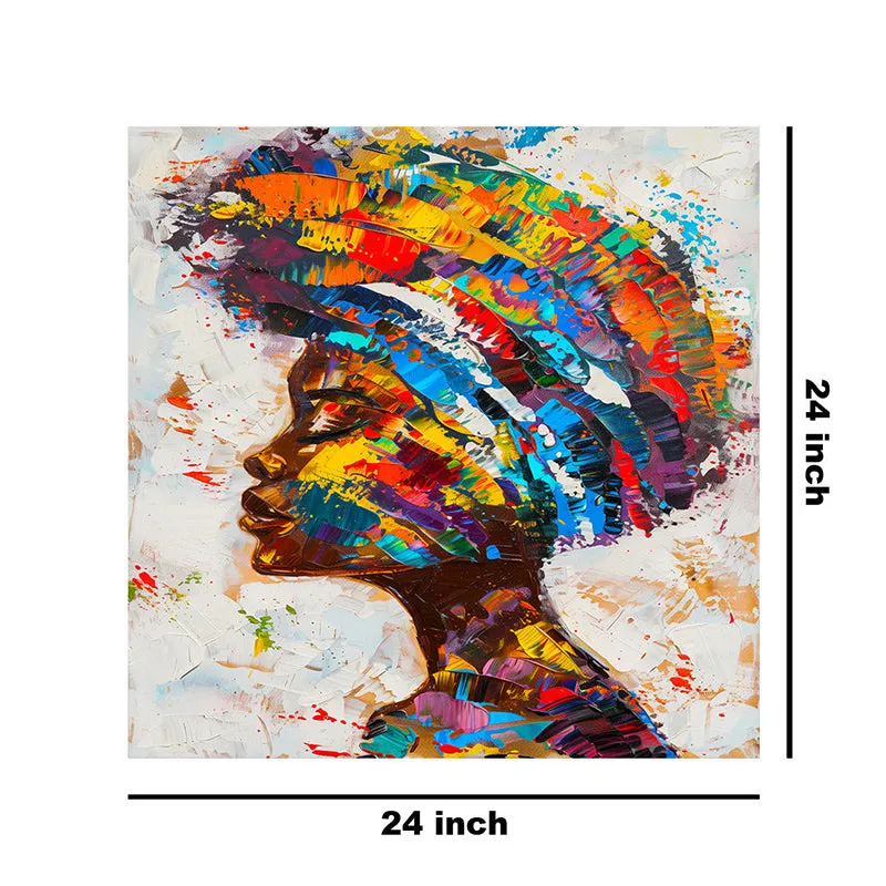 Colorful African Woman Wall Painting media 8