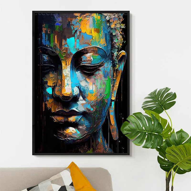 Cosmic Peace Wall Painting With Frame media 5