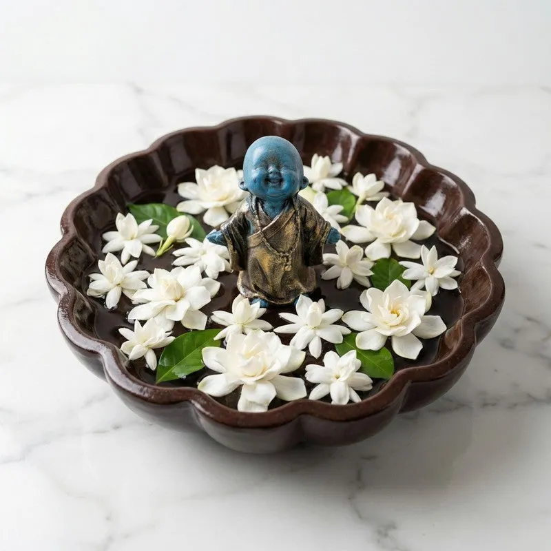 Laughing Buddha Decorative Resin Urli media 4