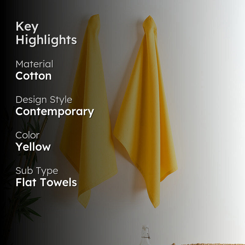 Sophistitch Solid Cotton Kitchen Towel (Yellow) - Set Of Two media 2