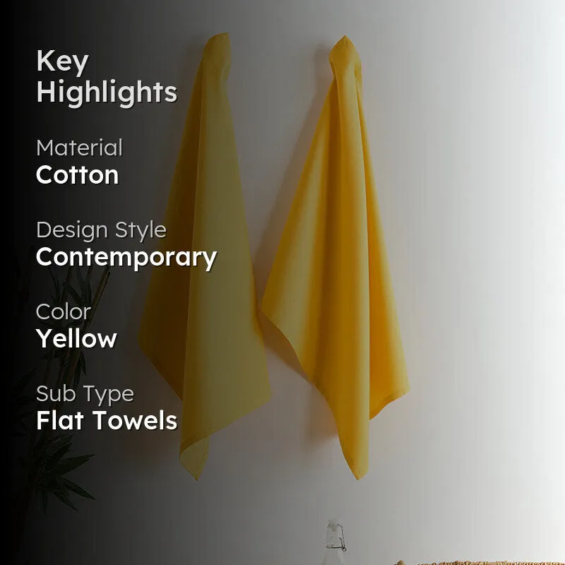 Sophistitch Solid Cotton Kitchen Towel (Yellow) - Set Of Two media 2
