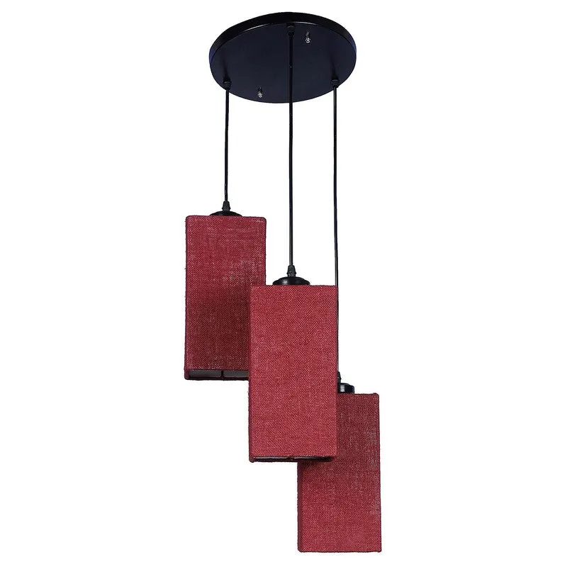 Warm Ivory Triple Metal Ceiling Lamp - Maroon media 5